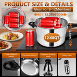 Hestroney 12.68 qt+ Pressure Cooker, olla de Presion,All Stovetops Induction Compatible Thickened Pressure Cooker With Spring ollas de presión para cocinar 12.68 qt