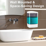 CATTREES 8-Pack Soap Dispenser Wall Mount 1000ml (33.8oz)–Commercial Heavy-Duty Plastic Liquid Dispenser for Soap,Shampoo,Hand Sanitizer–Manual Pump for Bathroom, Kitchen,Restaurant,Hotel (8 x 1000ml)
