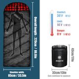 ShinHye 0 Degree Sleeping Bag for Adults - Cotton Flannel 4 Season Cold Weather Winter, XXL Big and Tall Camping Sleeping Bag with Compression Sack (Black1, 90"×35" Right Zip)