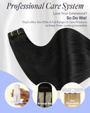 Full Shine Thick Jet Black Clip in Hair Extensions, 28 Inch 180g 7Pcs