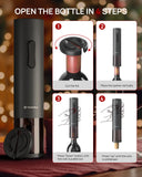 Rossedlyn Rechargeable Electric Wine Opener Gift Set - Aerator, Bottle Opener, Foil Cutter, Wine Vacuum Pump and Stoppers for Home Bar Outdoor Party