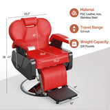 OmySalon Barber Chair Recline, Salon Chair for Hair Stylist Heavy Duty, Wide Seat 360 Degree Swivel, All Purpose Chair for Beauty Spa Barbershop Shampoo, Red