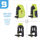 BLUESTORM Stratus 35 Inflatable Life Jacket PFD for Adults (Hi-Vis) | US Coast Guard (USCG) Approved Automatic Self Inflating Life Vest Preserver with Manual Ripcord