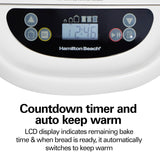 Digital Electric Bread Maker Machine Artisan and Gluten-Free, 2 lbs Capacity, 14 Settings, White and Stainless Steel Hamilton Beach