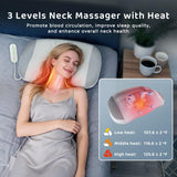 Zenopax Neck Massager for Pain Relief Deep Tissue, Cordless & Rechargeable Neck and Shoulder Massager with Heat,3 Modes & Intensities & Heatings 4D Sleeping Kneading Pillow,Gift for Women Men