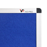 VIZ-PRO Notice Board Felt Blue, 48 X 36 Inches, Silver Aluminium Frame