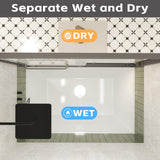 Shower Doors Glass Sliding,Semi-Frameless,1/4" Inch Sgcc Tempered Glass,Stainless Steel Pull Handle,Tempered Glass,Easy to Clean,Matte Black (Brushed Nickel, 60" W x 60" H)