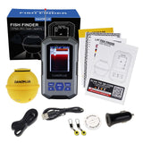 Portable Fish Finder Large HD Display Wireless Fish Finder, Fish Finders & Depth Finders for Boats with 147 feet Depth Detection Sensor, Rechargeable Castable Fish Finder Display Fish, Temp, Depth