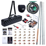 Goture Fly Fishing Rod and Reel Combo with Gear Case, 9FT #5 Carbon Fly Rod, Violet Hardwood Reel Seat, Pre-Spooled Reel, Fly Line, Flies and Carry Bag Complete Starter Kit C1