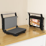 Sunvivi Panini Press Sandwich Maker: Electric Panini Press Grill with Locking Lid, Portable Indoor Panini Maker with Nonstick Plates, 1000W Double-sided Grill with 180° Flat Opening, Easy to Clean