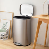 13 Gallon/50 L Garbage Can Kitchen Trash Can with Lid for Office Bedroom Bathroom Step Trash Bin