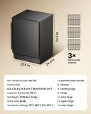 24 Inch Beverage Refrigerator, 180 Can Under Counter Fridge, Stainless Steel Beer Fridge (Black)