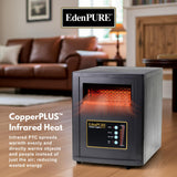 EdenPURE Classic CopperPLUS Infrared Heater — 1500 W Energy-Efficient Zone Heater for Large Rooms up to 1000 sq ft — Quiet Operation, Cool-Touch Safety, Portable Comfort for Home, Bedroom or Office