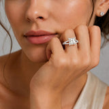 MSBLUE® Size 7 2ct Princess Cut Moissanite Engagement Ring