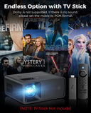 CiBest Portable Mini Projector White, 2025 Upgraded Full HD 1080P Projector, Movie Projector Compatible with iOS/Android Phone/Tablet/Laptop/PC/TV Stick/Box/USB