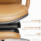 FurniBaron Ergonomic Genuine Leather Office Chair with Footrest 400lbs