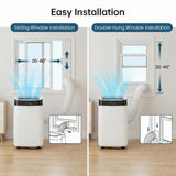 10000 BTU Portable Air Conditioner with White Body, Cooling, Dehumidifying & Fan Features, Quiet Operation, Suitable for Medium Rooms, 24-Hour Timer & Energy Efficient