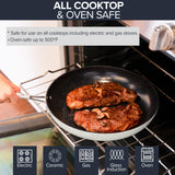 3-Piece 8”, 10”, 12” Forged Lightweight Frying Pan Set, G10 Healthy Duralon Blue Ceramic Ultra Non-Stick Nuwave