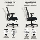 HON Ignition 2.0 Ergonomic Office Chair, Lumbar Support, Desk Chair, Frost