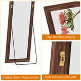 ZHUNFA Full Length Mirror,65x22 Inch Full Length Mirror Wall Mounted,Vertical Hanging,Leaning Standing for Bedroom,Living Room,Rectangular Wooden Frame,Wood Brown Color.