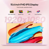 VIGSENUP15.6 FHD Pink Laptop 8GB RAM 256GB SSD,CPU up to3.4GHz,OfficeSuite