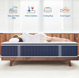 Coolvie California King Mattress 14 Inch, Hybrid Mattress for Adults