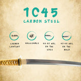 Hand Forged 1045 Carbon Steel Plum Blossom Katana Full Tang Sword
