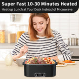 IFENROL Electric Heated Lunch Box for Adults, 100W 3-IN-1 2 Pack 1.8L Containers Heating Lunch Box for Men Portable Double Layer, Fast Heated Food Warmer,12V/24V/110V for Car Truck Office Home