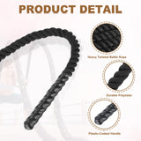 MECCANIXITY Battle Rope 40ft x 1 Inch Polyester Workout Rope Heavy Fitness Exercise Rope for Strength Training Home Gym Muscle Building, Black