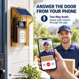 Wireless Video Doorbell Camera with Chime, WiFi & Solar Charging Rain Cover