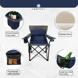 CAMPHILL Oversized Portable Camping Chairs, Collapsible Outdoor Chairs with Pocket and Cup Holders, Carry Bag for Camping,Tailgates,Beach,and Sports