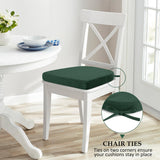 Wellsin Chair Cushions for Dining Chairs 6 Pack - Kitchen Chair Cushions with Ties and Non-Slip Backing