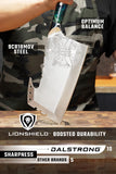 Dalstrong Obliterator Meat Cleaver Knife 9 inch - Wood Stand & Sheath - Resin & Wood Handle Thick Butcher Knife - 9CR18MOV Carbon Steel - Valhalla Series - Heavy Duty Chopping Knife Chef's Knife