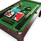 SIMBASHOPPING 7 Foot Pool Dining Table Combo Green Felt Modern Billiard Table with Dining Top Included - Missisipi