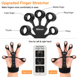 Grip Strength Trainer Kit with Hand Gripper Strengthener, Finger Exerciser, Forearm Workout Ring, Double-Sided Finger Stretcher(Gripster) and Stress Relief Ball (black grey) Btfsoul