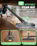 Heavy Duty Steam Mop for Floor Cleaning, 14-in-1 Lightweight Detachable Handheld Steam Cleaner with Multi-Purpose&Powerful, No-Chemical Floor Steamer for Home|Hardwood|Grout|BBQ|Window (Black)
