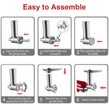 Metal Meat Grinder Attachment for KitchenAid Stand Mixer, Meat Grinder for Kitchen Aid Includes 4 Grinding Plates, 3 Sausage Stuffer Tubes, 2 Grinding Blades, Food Grinder Attachment for KitchenAid