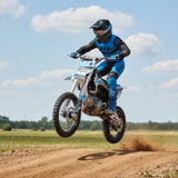 SYX MOTO K1 125cc Dirt Bike Teens 12+ Yrs 4-stroke Gas-powered Dirt Bike Off-road Motorcycle Kick Start 4-speed Manual Transmission, Big Size 17"/14" Tires, Up To 50mph (Blue)