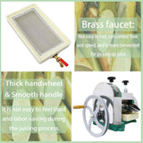 BEILOCKERY Commercial Sugar Cane Ginger Press Juicer with 3 Stainless Steel Rollers, Manual Suger Cane Squeezing Juicer with 2 paring Knives, High Juice Yield
