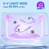 2025 Ultrasonic Retainer Cleaner for Dentures & Aligner, Durable Removable Base and Top Cover, Denture Cleaner Machine with 4 Modes for Mouth Guards, Jewelry, Rings, etc (White)