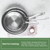 10 inch, Medium, Stainless Steel Skillet & Frying Pan American Kitchen