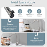 TOYWIA Touchless Kitchen Faucets with Pull Down Sprayer and Soap Dispenser, Brushed Nickel Smart Motion Sensor Stainless Steel Sink Faucet, 1 or 3 Hole Deck Plate Mount for RV, Bar, Outdoor