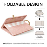 Large Bulletin Board, 48 X 35 Inches Felt Cork Board with 40 Pushpins, Foldable Felt Notice Pin Board Photo Display Board with Self-Adhesive Tape for Office Home School (Pink, 48x35 inch)