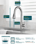 Hiqufet Kitchen Faucet with Pull Down Sprayer, Single Handle High Arc Kitchen Sink Faucet, Lead-Free Stainless Steel Modern Rv Bar Sink Faucets (Brushed Nickel)