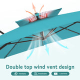 10 X 13 FT Cantilever Outdoor Patio Umbrella with LED Lights