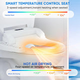 Upgrade Bidet Toilet Seat Elongated, Rear and Feminine Wash, Unlimited Warm Water, Heated Seat, Warm Air Drying, Soft Close Lid, Sense Seat