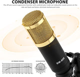 Podcast Microphone Bundle, BM-800 Condenser Mic with Live Sound Card Kit, Podcast Equipment Bundle with Voice Changer and Mixer Functions for PC Smartphone Studio Recording & Broadcasting SINWE