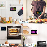 (2 Packs) Rechargeable Timers，Digital Kitchen Timer with 10 Dynamic RGB Color, Magnetic Classroom Timer with Countdown/up with 5”LED Display 3 Brightness 4 Volume Adjustable