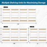 PrimeZone 2 Packs 36" W x 16" D x 72" H Closet Storage Shelves - 5 Tier White Metal Connector Shelving, Adjustable Heavy Duty Garage Shelves, Utility Rack Organizer Shelf for Kitchen Pantry Garage