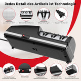 Professional Electric Knife Sharpener, 3-Stage Diamond Abrasive Sharpening System, Replaceable Sharpening Heads, 15° Precision Angle Guide for Kitchen Knives, Quick Blade Repair and Restoration